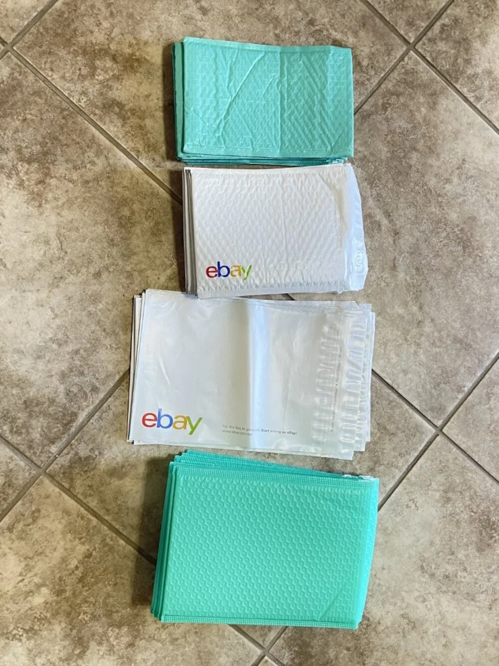 55 Pc Shipping Supplies Mailers Padded Bubble Envelopes Turquoise Polymailers